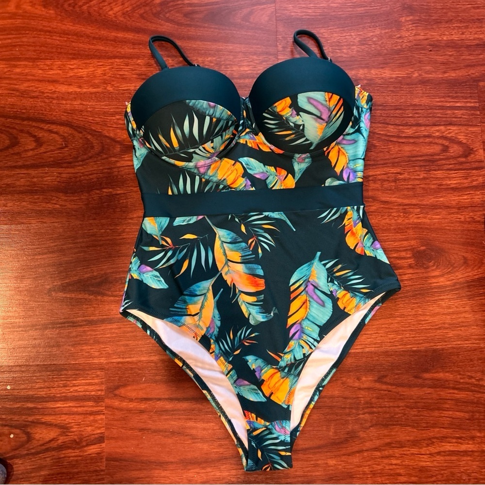 Cupshe Sz Large One Piece Swimsuit tropical forest green, Orange, Blue, purple